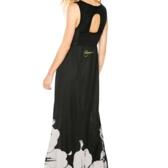 Desigual Septiembre Crochet Open Back   Maxi Dress  Small - Picture 2 of 9